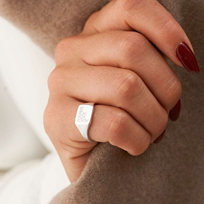 New Gold Plated Personalized Engraving Name Ring