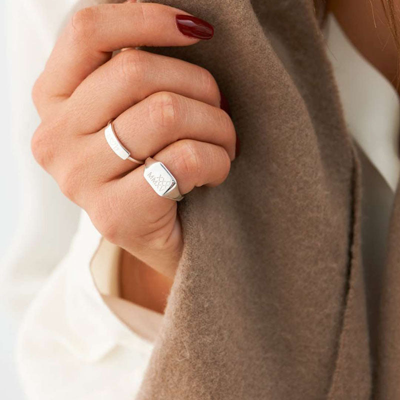 New Gold Plated Personalized Engraving Name Ring