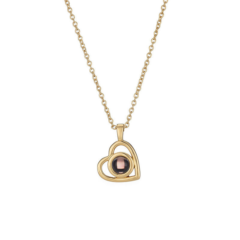 Personalised photo projection heart necklace