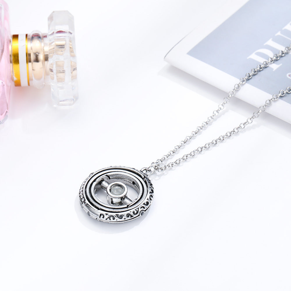 Openable Astronomical Ball Projection Necklace 100 Language I Love You Pendant Necklace