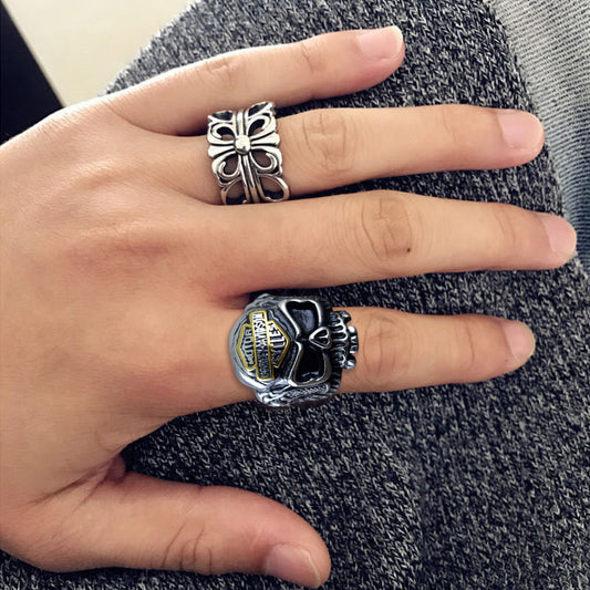 Harley-Davidson Skull Ring Inspired Motorcycle Ring
