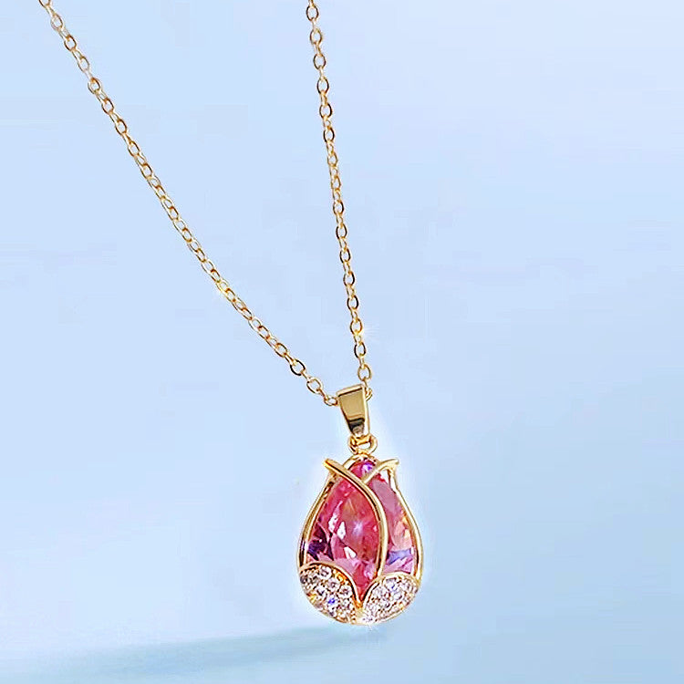 New Rose Gold Tulip Necklace