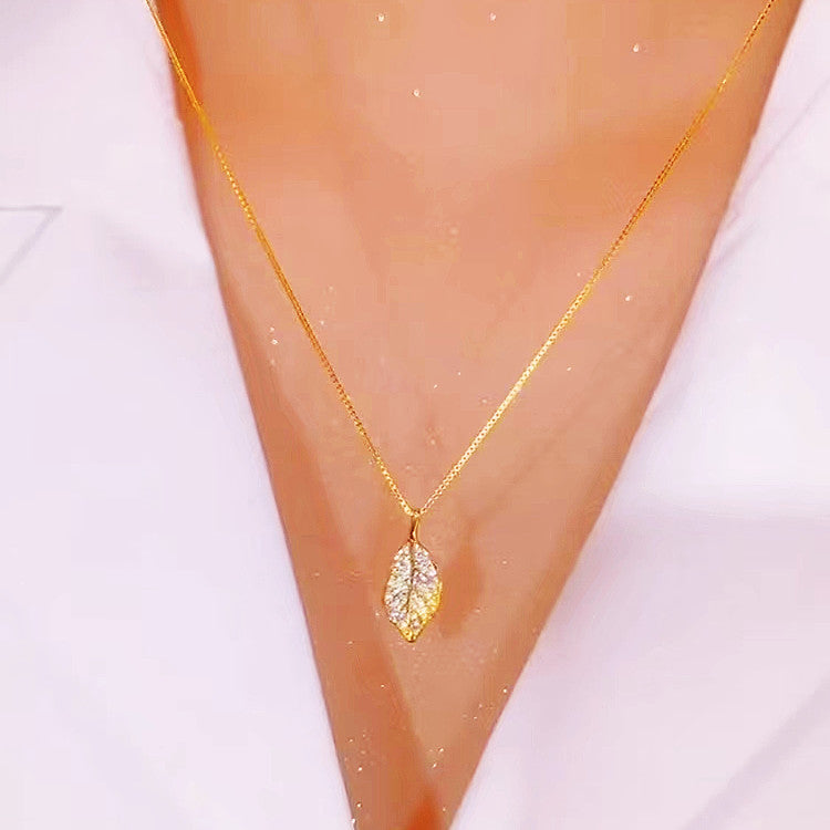 Fashion all-match leaf pendant