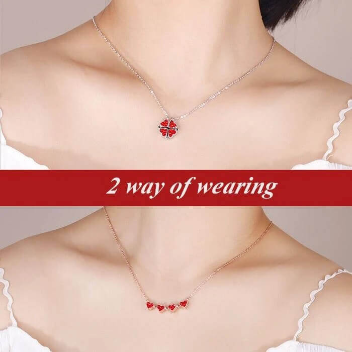 Magic Lucky Four Leaf Clover Necklace(Rose Gift Box Included)