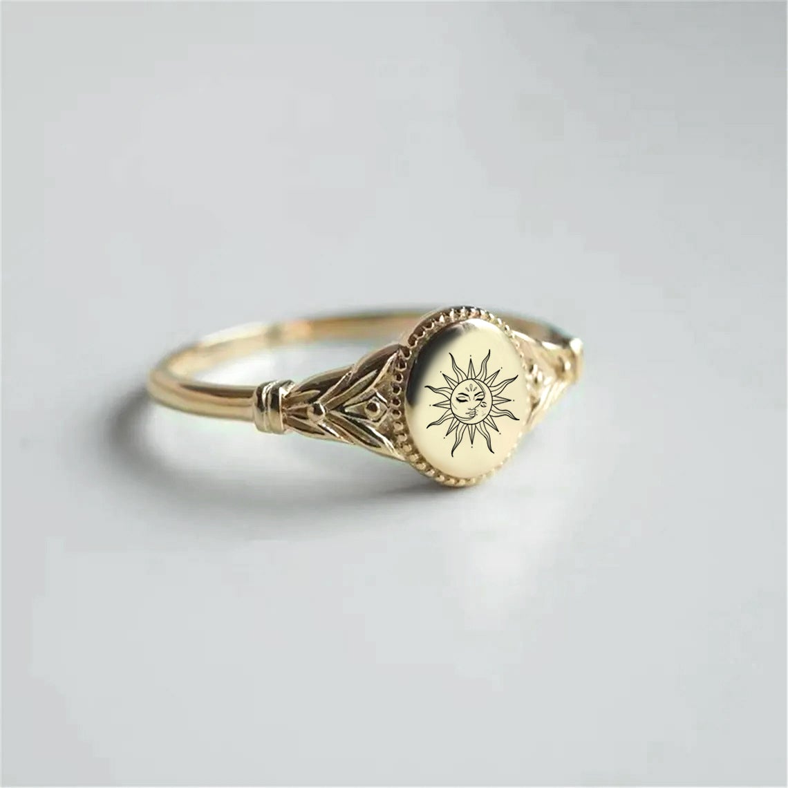 925 Sterling Silver Sun Ring Gift For Nature Lovers Birth Month Flower Ring
