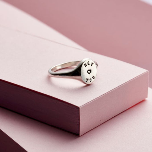 Personalised Handstamped Signet Ring