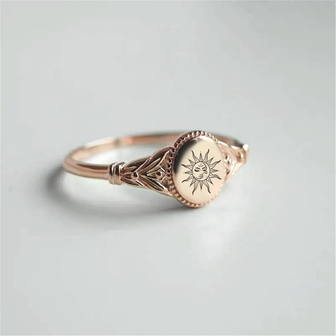 925 Sterling Silver Sun Ring Gift For Nature Lovers Birth Month Flower Ring