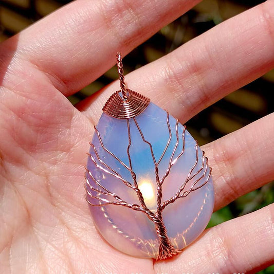 Hand-wound Tree of Life Amethyst Necklace