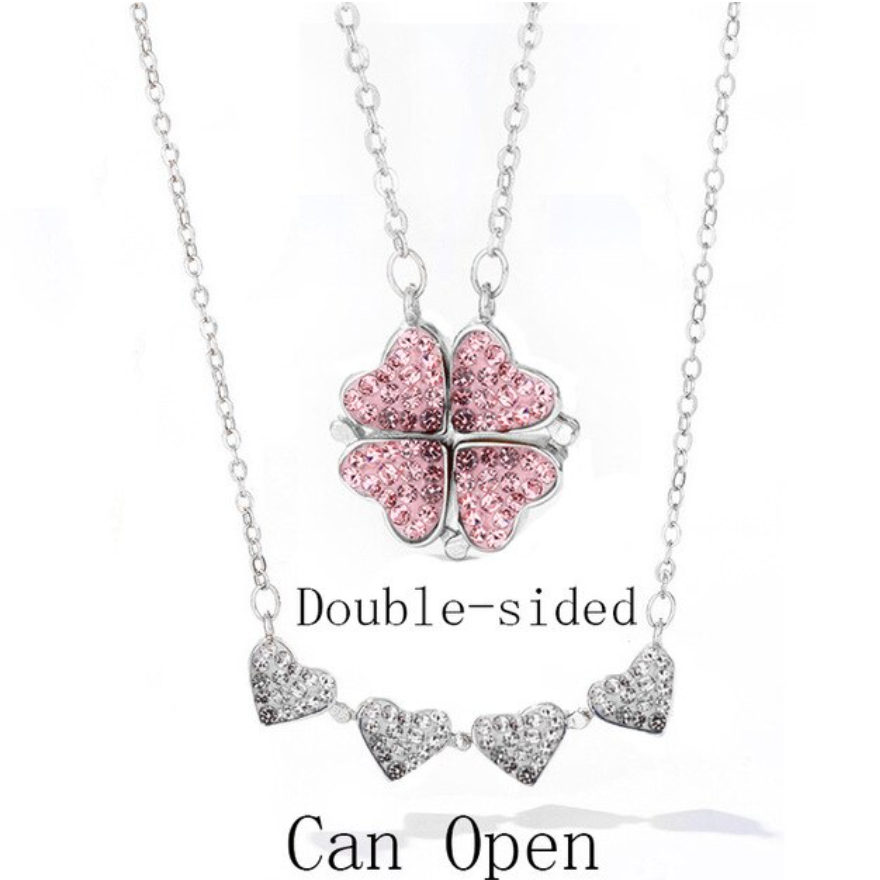Magic Lucky Four Leaf Clover Necklace(Rose Gift Box Included)