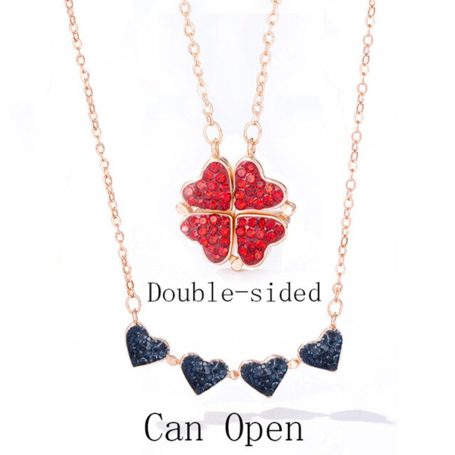 Magic Lucky Four Leaf Clover Necklace(Rose Gift Box Included)