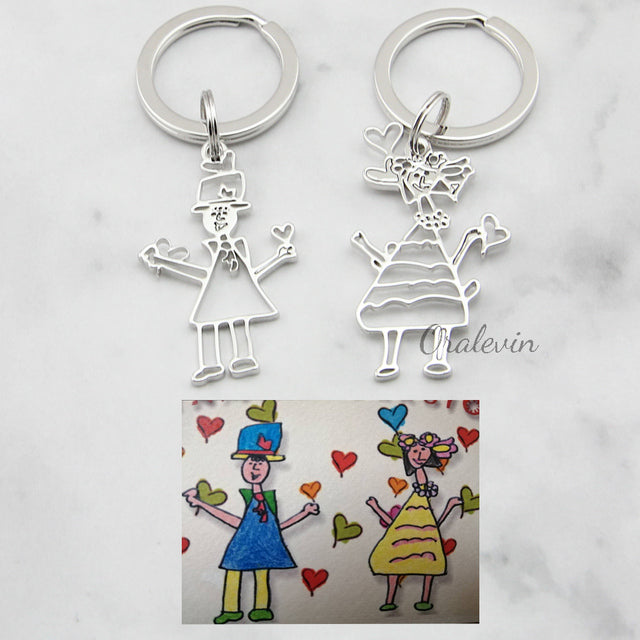 Customized Childrens Drawing Keychain