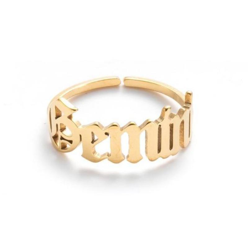 Minimalist Zodiac Style Letter Rings