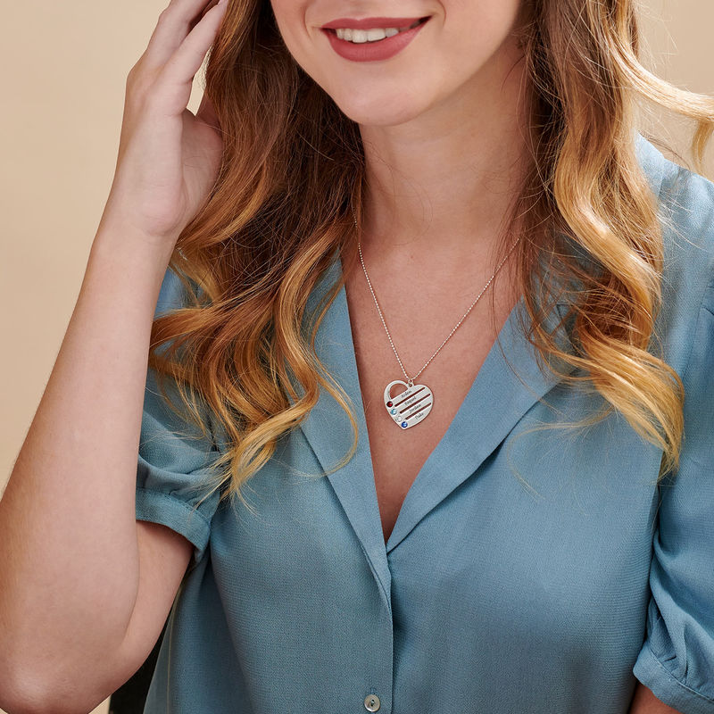 Moonstone heart jewelry with engraved names