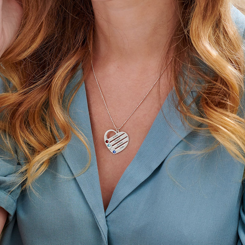 Moonstone heart jewelry with engraved names