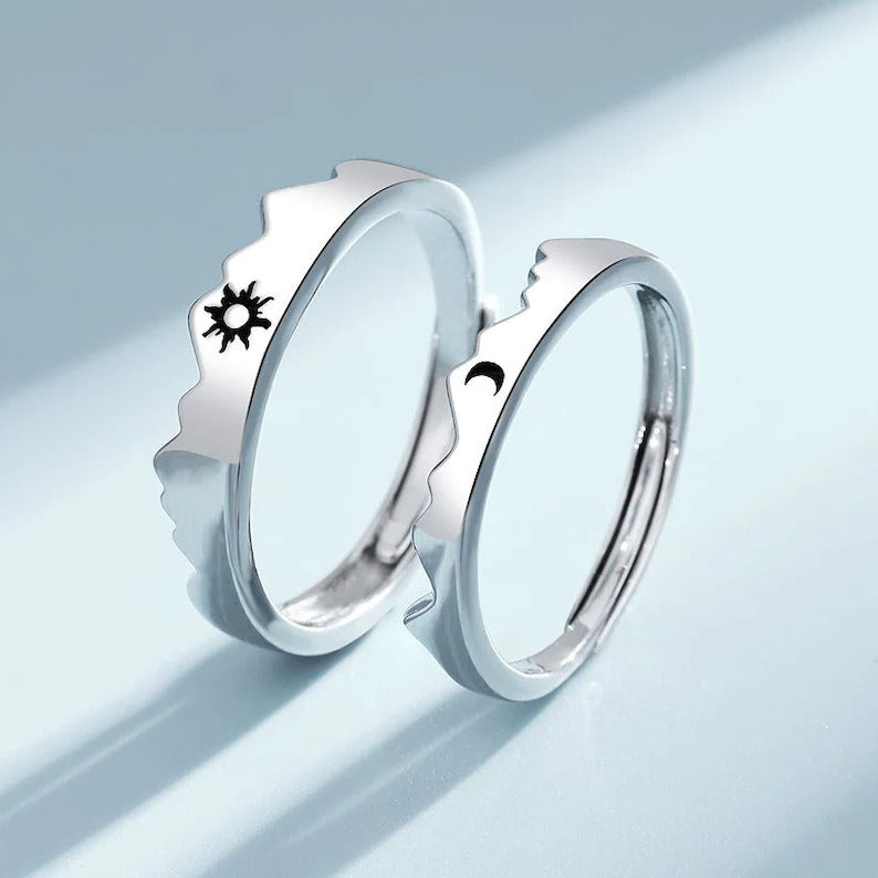 Moon and Sun Ring Couple Ring, Friendship Ring