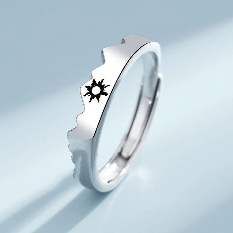 Moon and Sun Ring Couple Ring, Friendship Ring