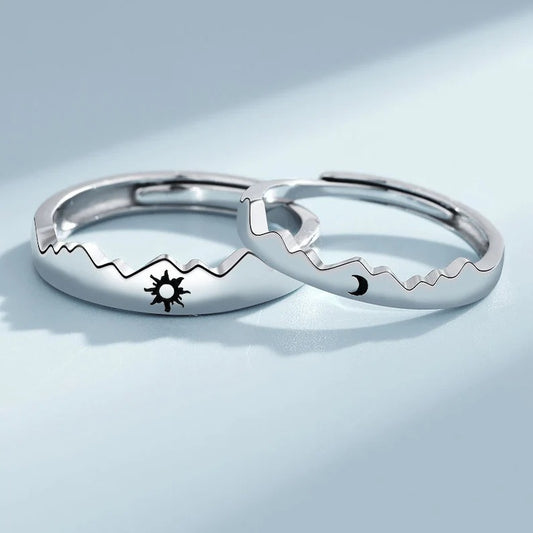 Moon and Sun Ring Couple Ring, Friendship Ring
