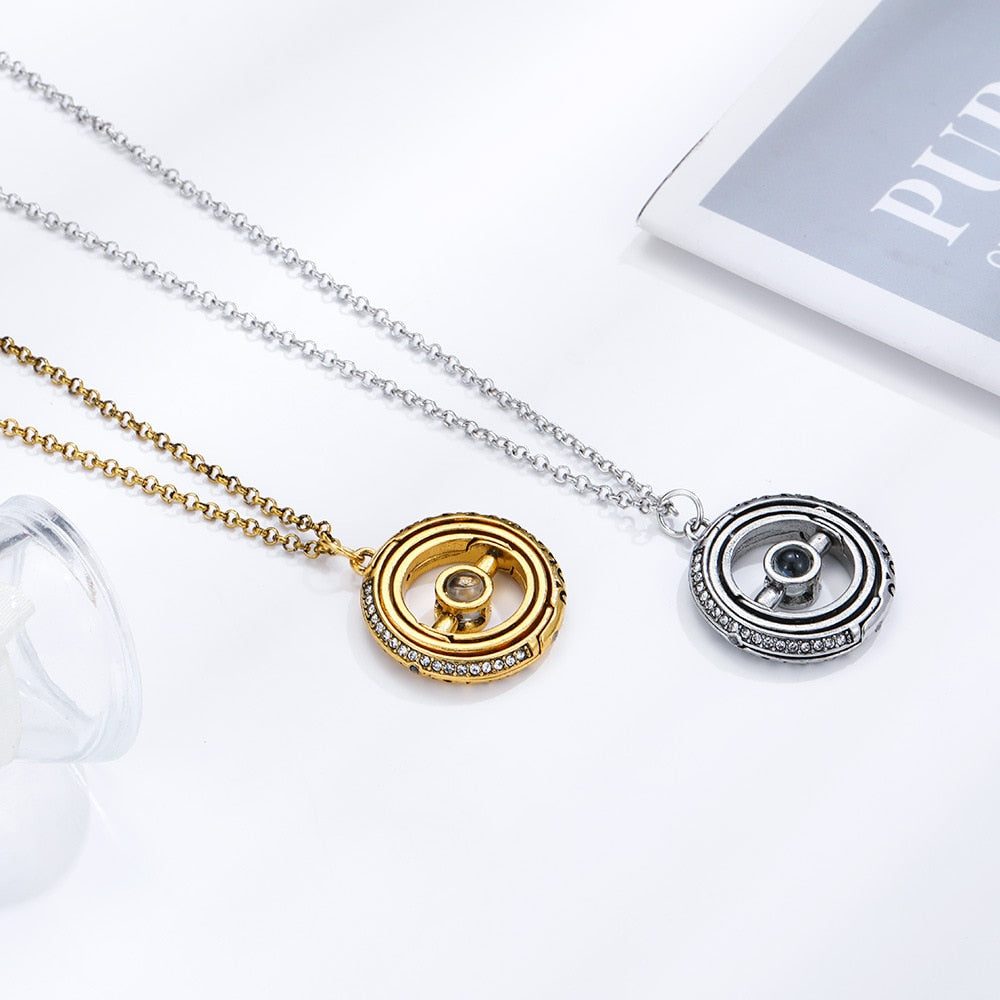 Openable Astronomical Ball Projection Necklace 100 Language I Love You Pendant Necklace