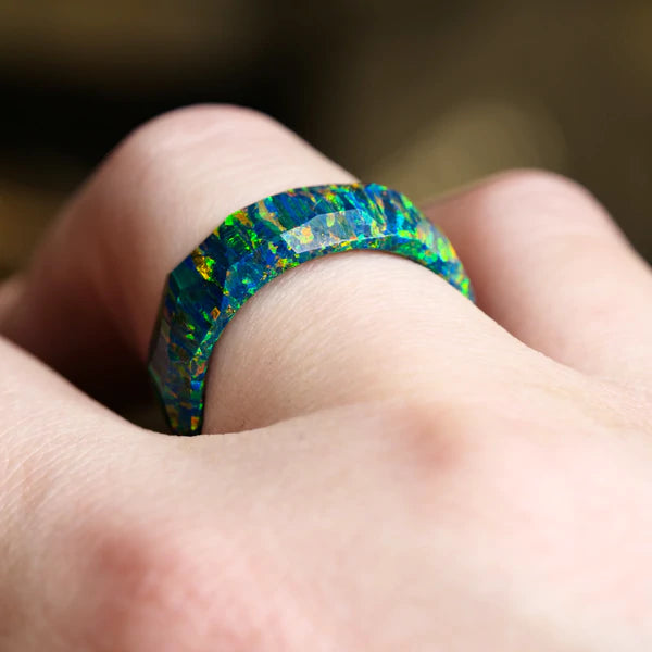 Black Fire Opal Ring