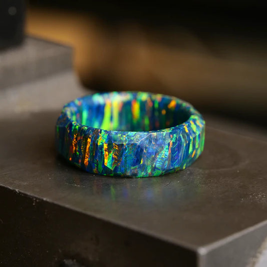 Black Fire Opal Ring