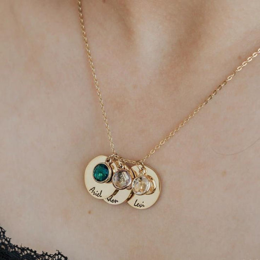 Personalized Birthstone Name Necklace Handmade Jewelry Gifts for Mom
