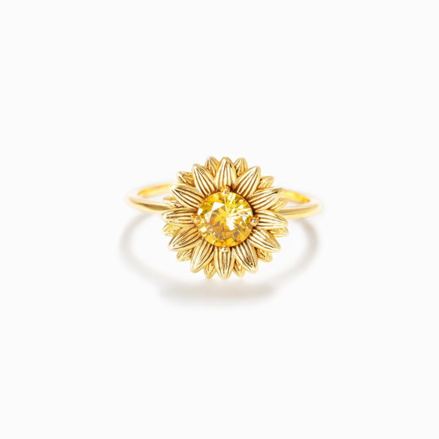 Personalized I Would Change the World for You Sunflower Ring