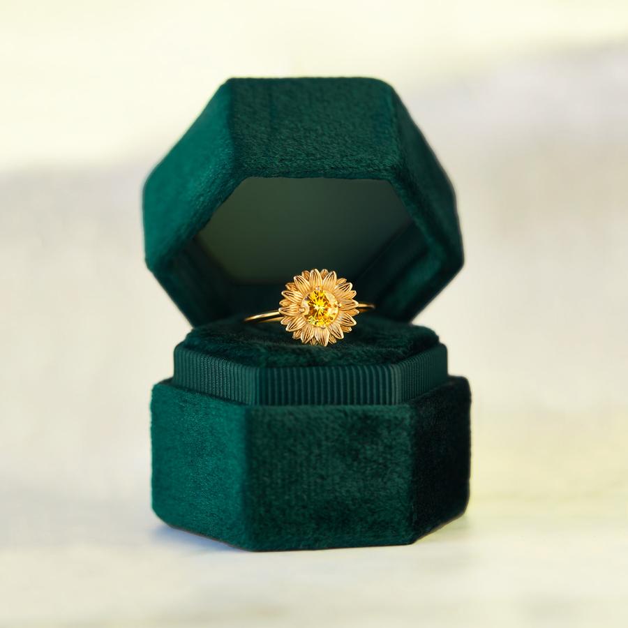 Personalized I Would Change the World for You Sunflower Ring