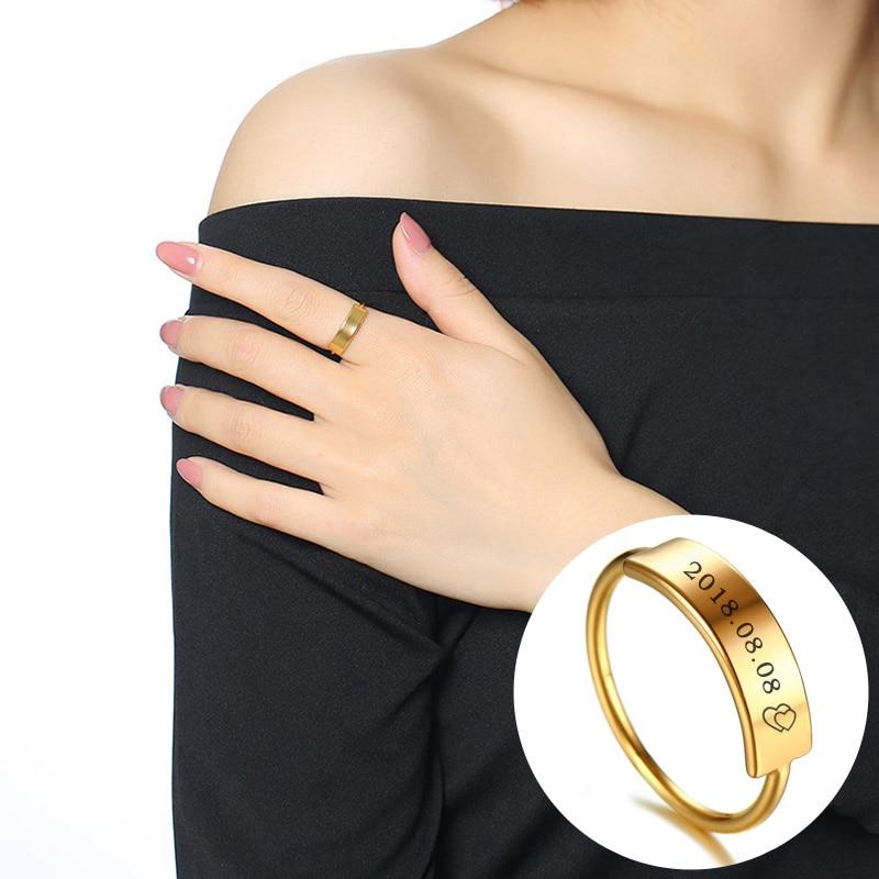 Stylish Custom Stainless Steel Gold Ring