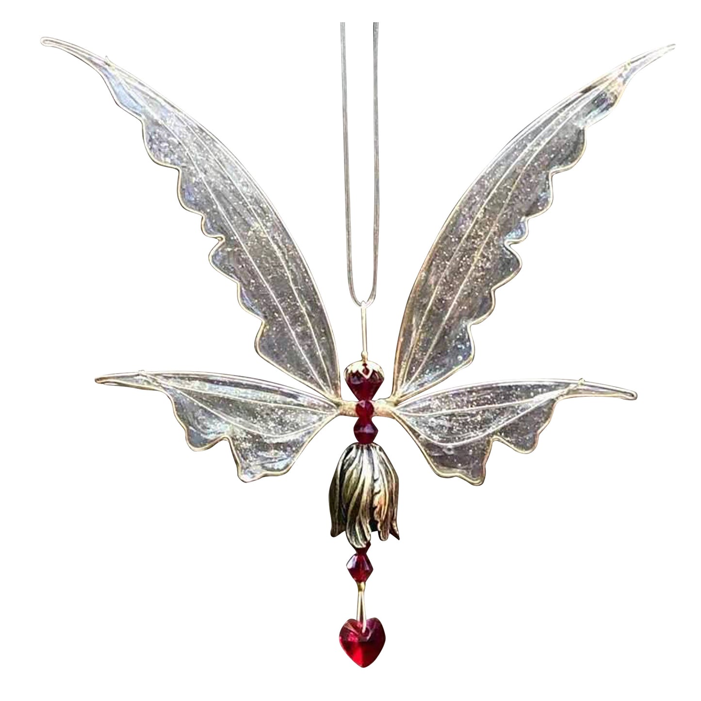 Angel Wings dragonfly Wind Chime - New Garden Art Metal Hanging