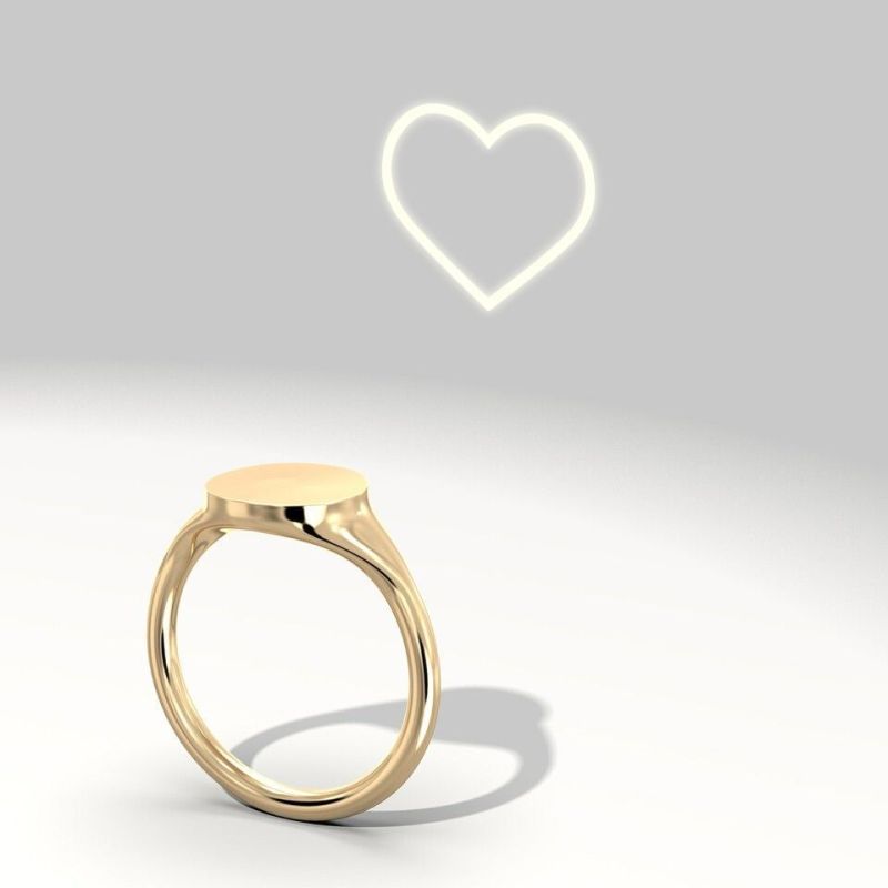 Black Technology Diffraction Projection Love Sterling Silver Couple Ring