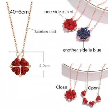 Magic Lucky Four Leaf Clover Necklace(Rose Gift Box Included)