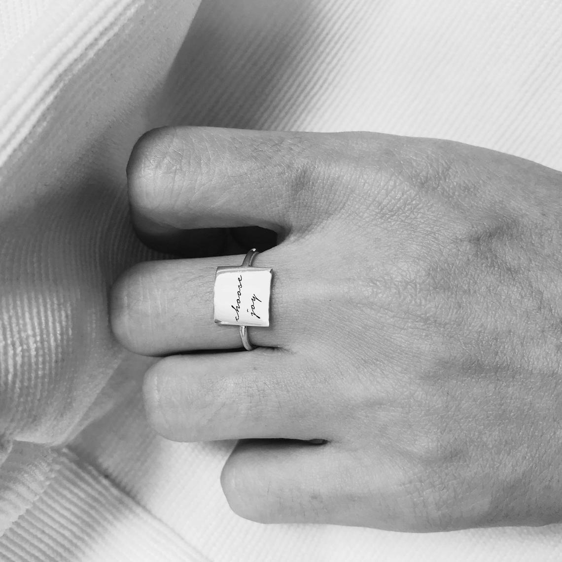 Sterling Silver Personalized Inspirational Ring I Am Enough Ring Choose Joy Ring I Love You More Ring