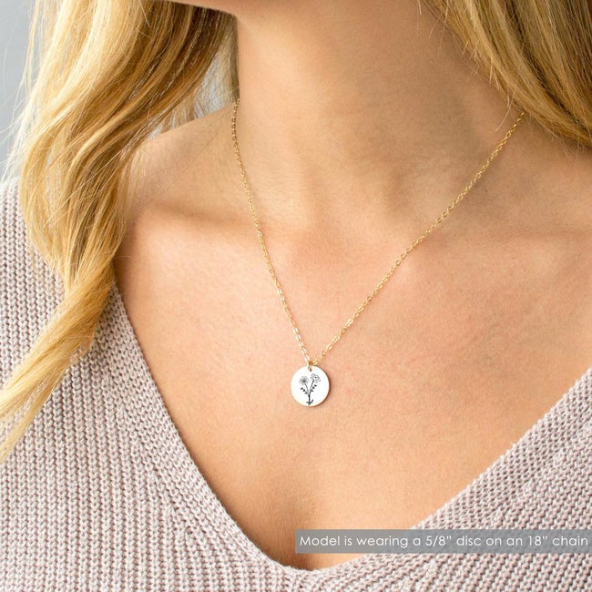 Personalized Birth Month Flower Bouquet Necklace