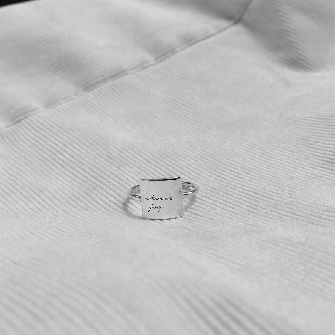 Sterling Silver Personalized Inspirational Ring I Am Enough Ring Choose Joy Ring I Love You More Ring