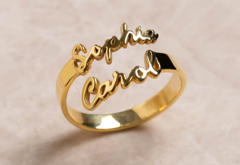 Sterling Silver Personalize Two Names Ring