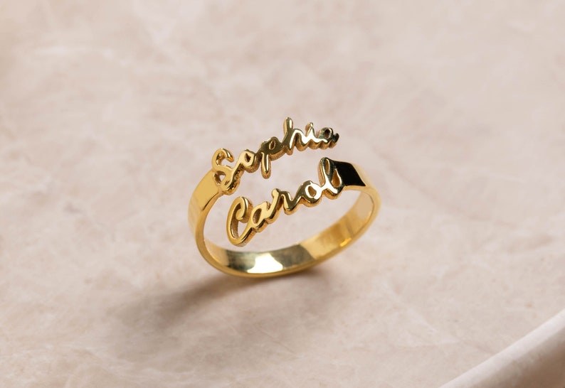 Sterling Silver Personalize Two Names Ring