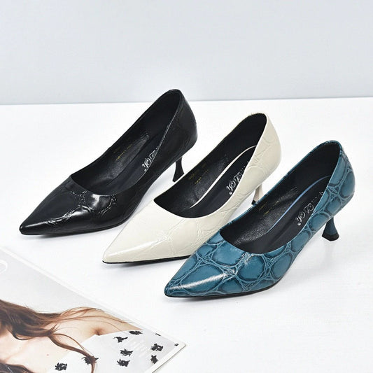 Python Print Luxury Leather Pumps