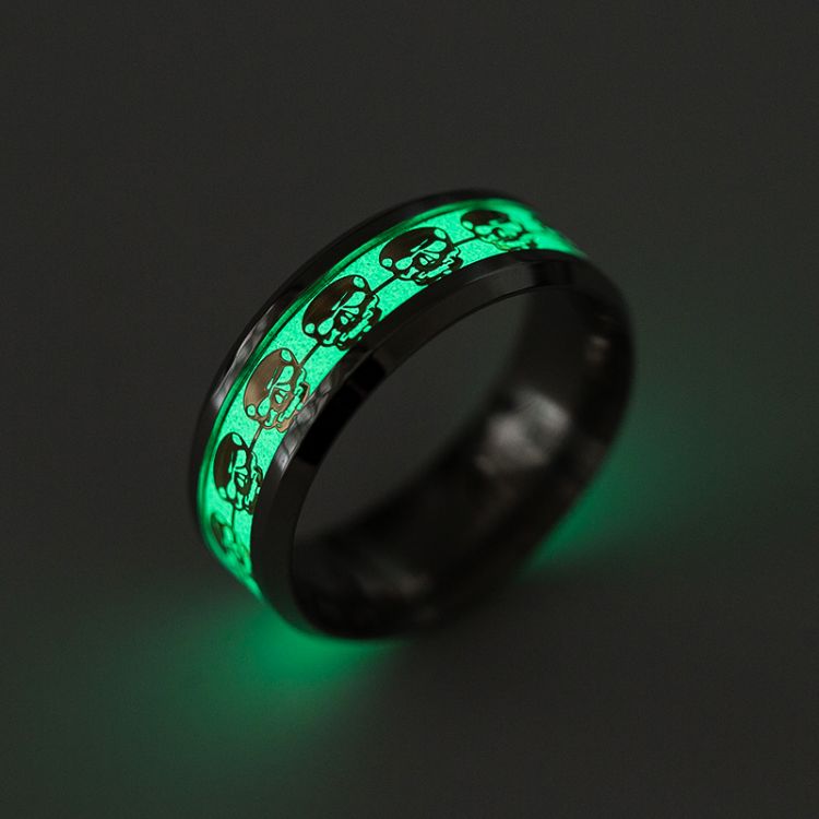 Glow Skull Men's Ring- Stainless Steel