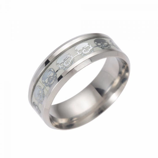 Glow Skull Men's Ring- Stainless Steel
