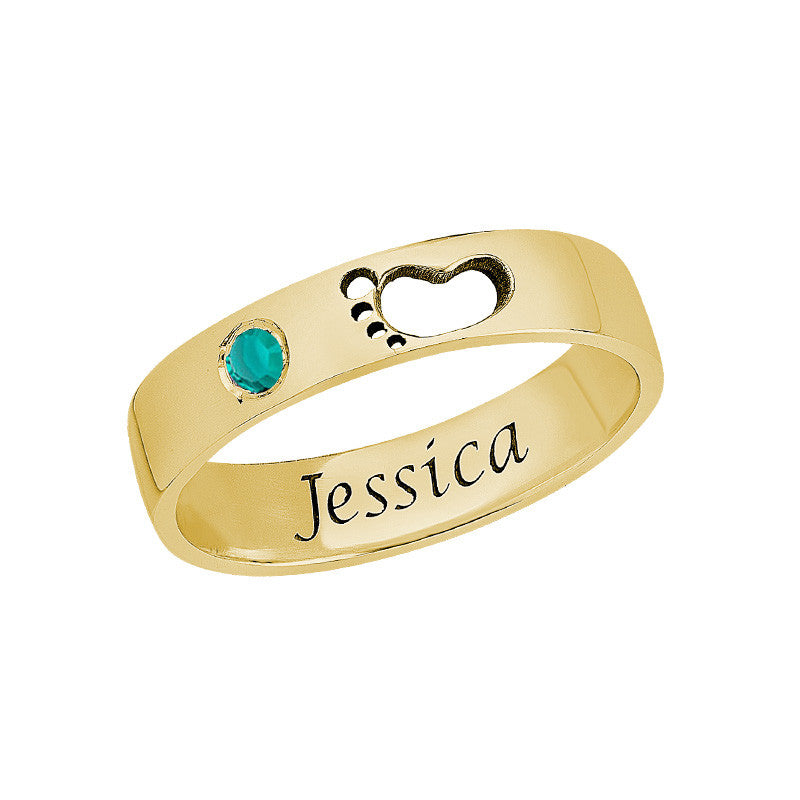 Baby Feet Ring with Inner Engraving