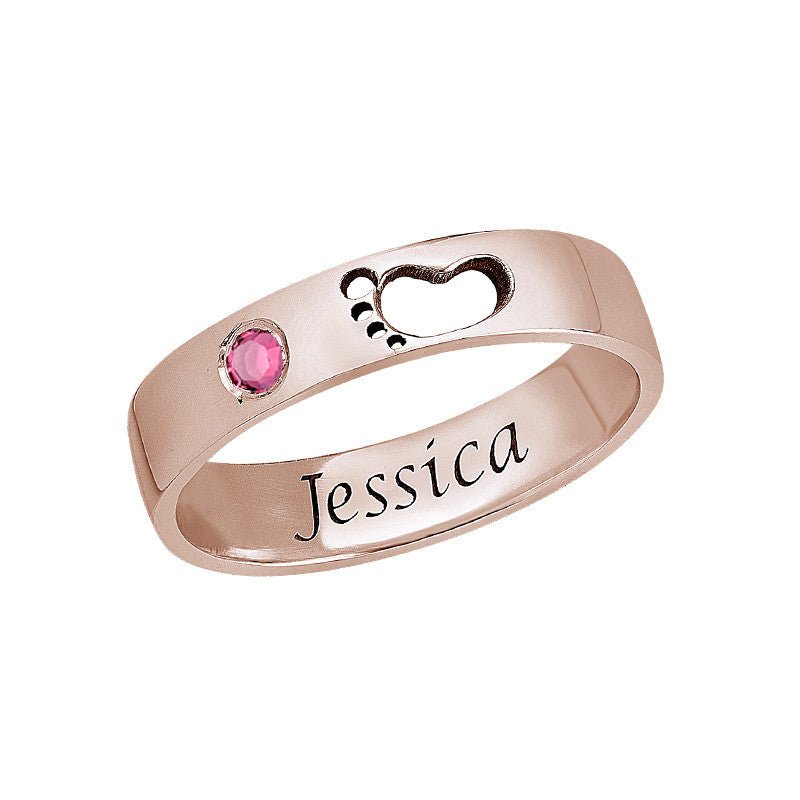 Baby Feet Ring with Inner Engraving