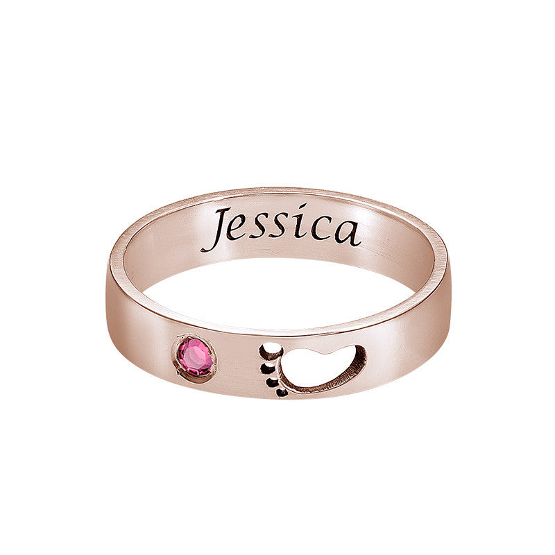 Baby Feet Ring with Inner Engraving