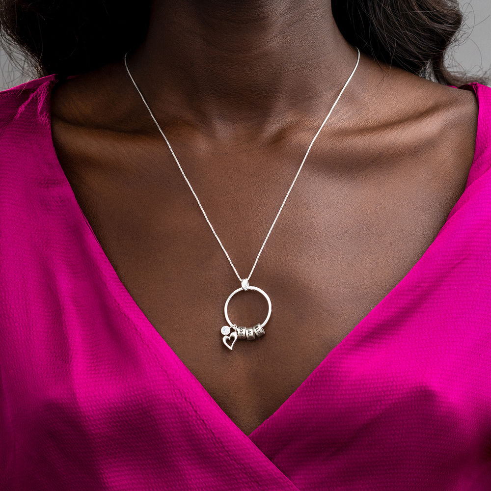 Linda Circle Pendant Necklace in Sterling Silver