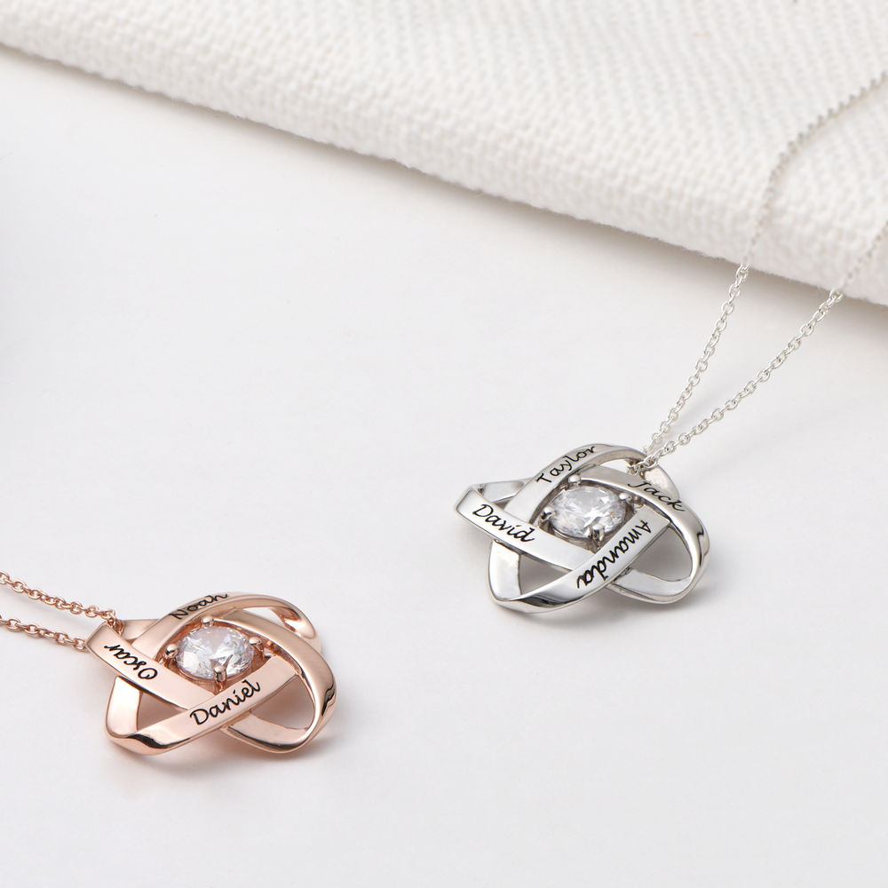 Engraved Eternal Necklace with Cubic Zirconia