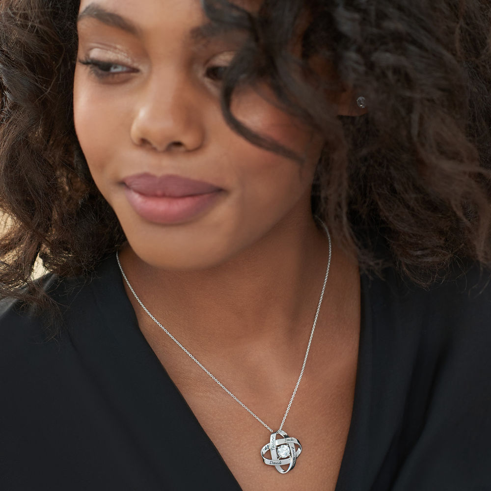 Engraved Eternal Necklace with Cubic Zirconia