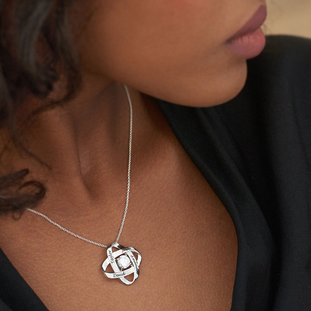 Engraved Eternal Necklace with Cubic Zirconia