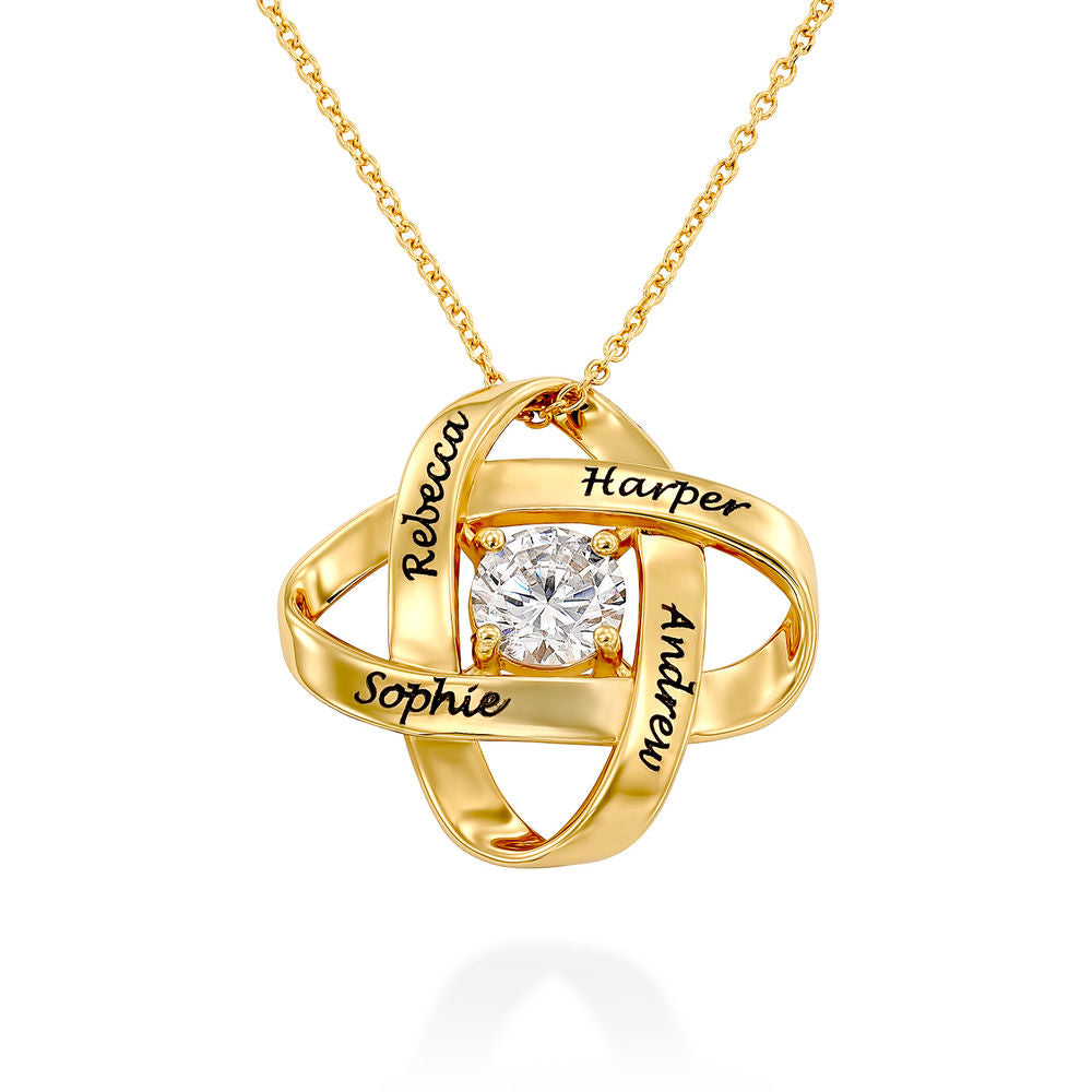 Engraved Eternal Necklace with Cubic Zirconia