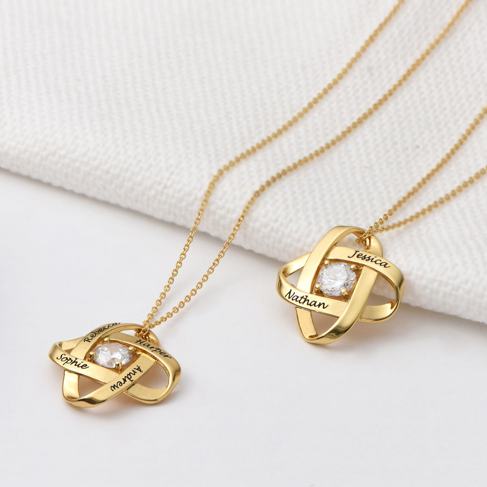 Engraved Eternal Necklace with Cubic Zirconia