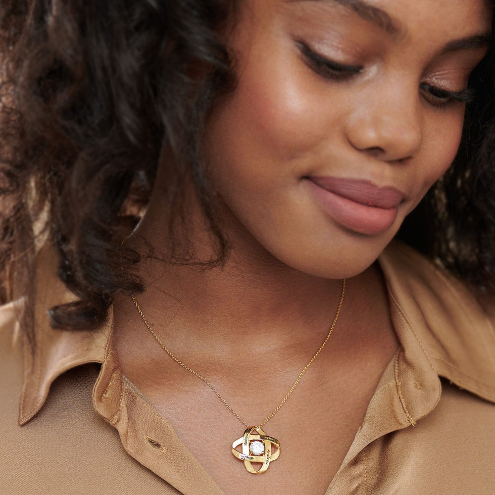Engraved Eternal Necklace with Cubic Zirconia