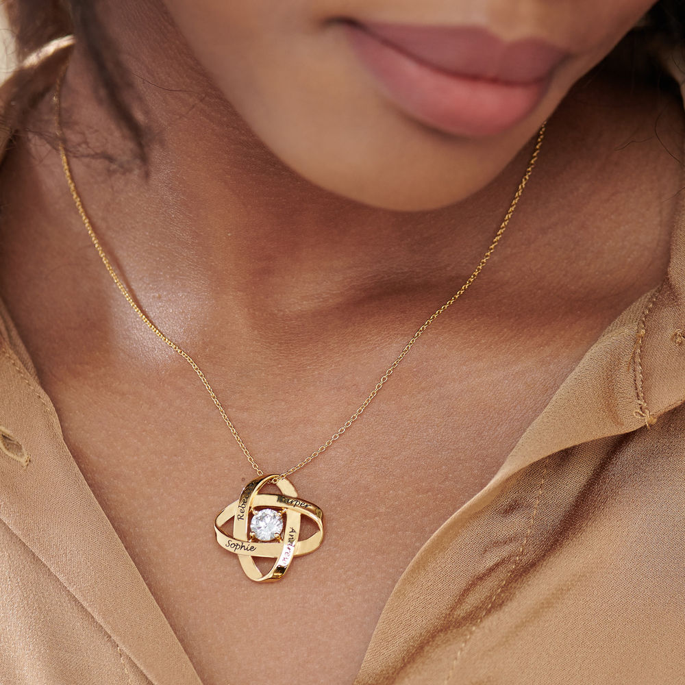 Engraved Eternal Necklace with Cubic Zirconia